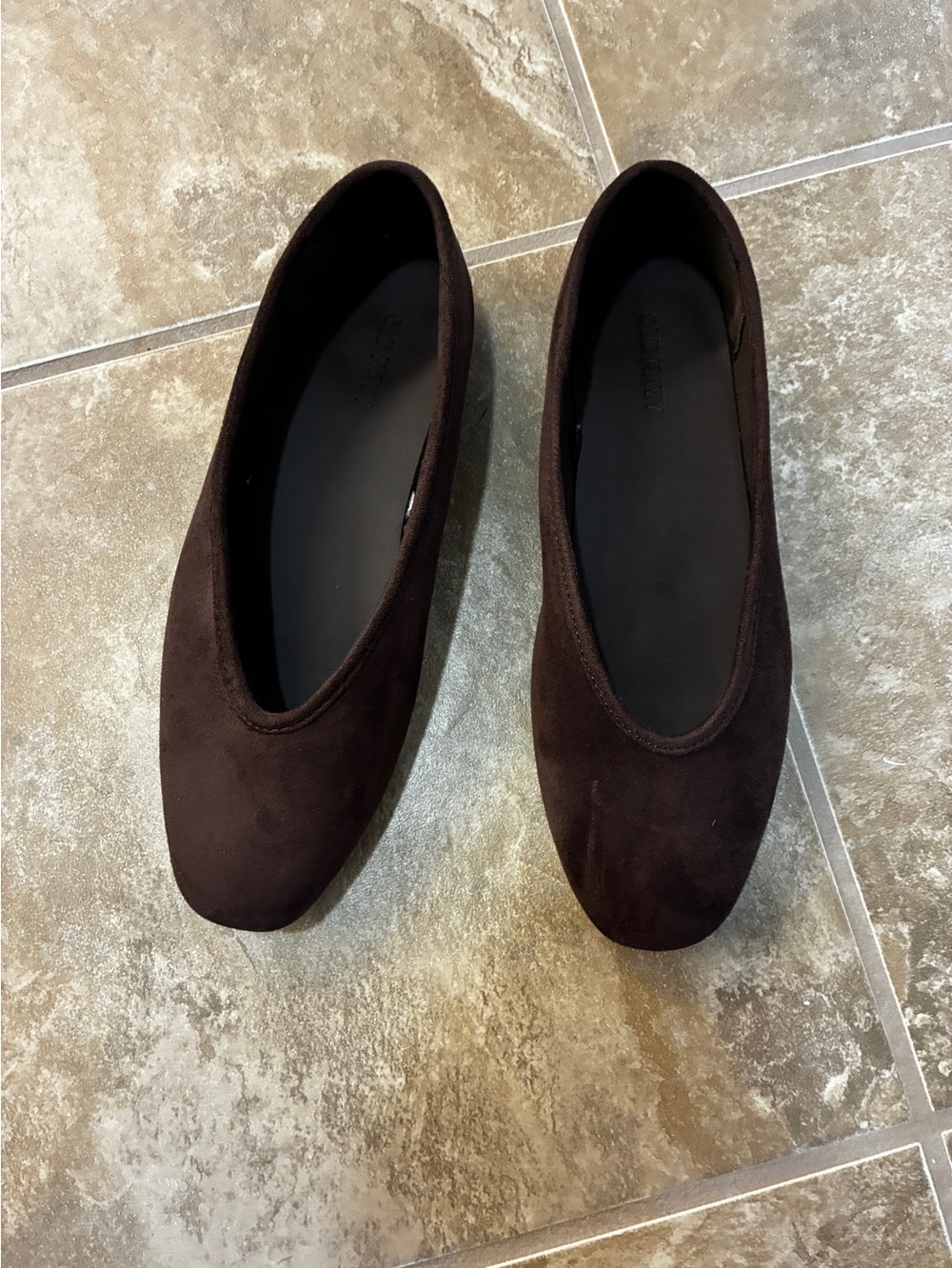 Old Navy Women's Dark Brown Suede-Look Slip-On Flats